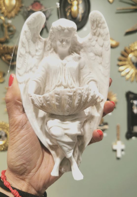 Benitier Ange Porcelaine époque Fin 19 eme Siecle