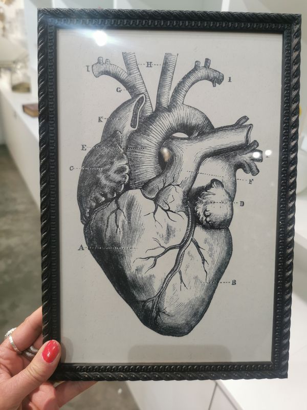 Cadre Coeur Anatomique Col Noir A4
