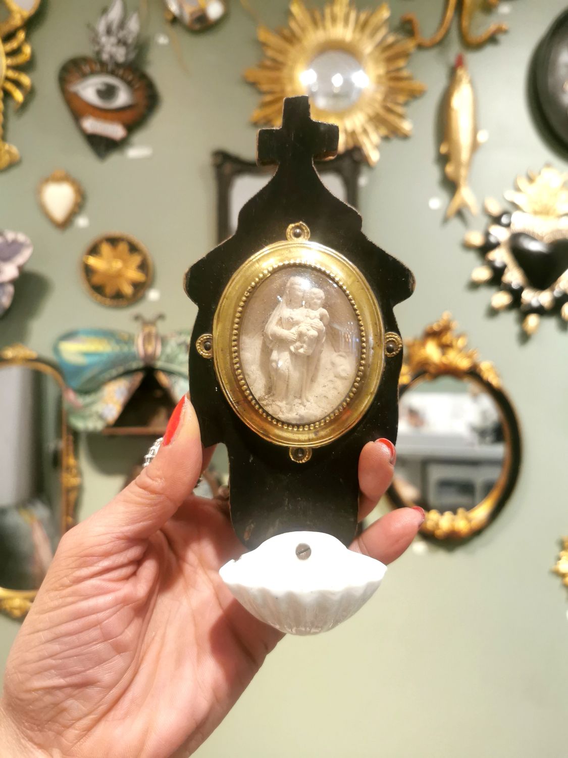 Benitier Vierge à l&#39;Enfant  époque Napoleon III