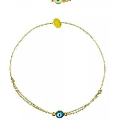 Bracelet Protection Oeil Emaillé Bleu