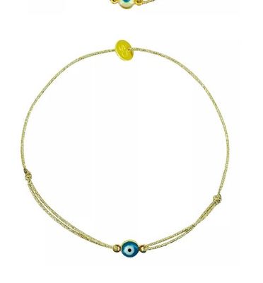 Bracelet Protection Oeil Emaillé Bleu