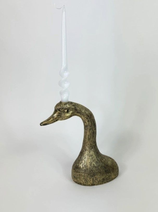 Grand Bougeoir Oie Or Antique