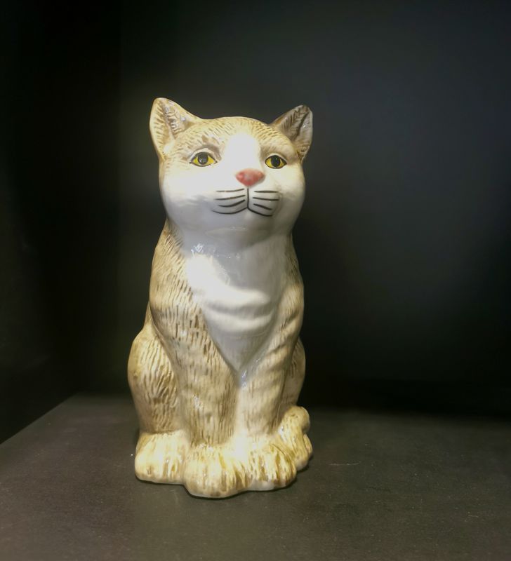 Vase / Pot Chat Gris Céramique