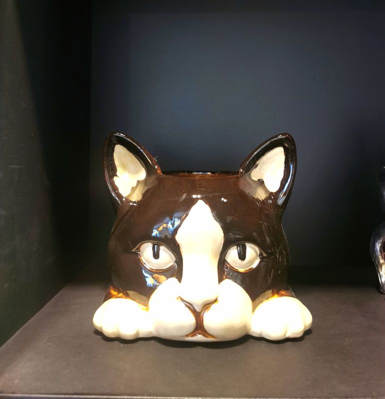 Vase / Pot Big Chat Noir Céramique