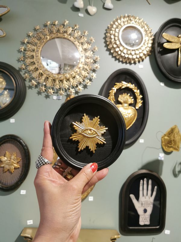 Cadre Ex Voto Oeil Rayonnant Or