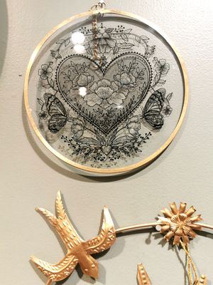 Cadre Ex Voto Coeur Dentelle 15 cm