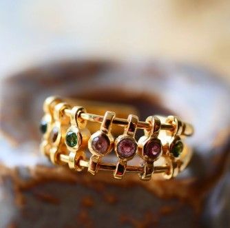 Bague Réglable Tourmalines Multicolores