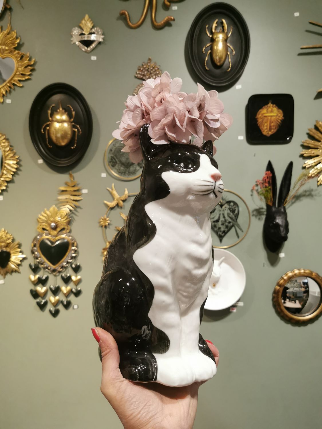 Vase / Pot Chat Noir Céramique