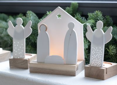 Creche Photophore en Porcelaine