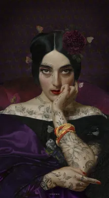 Tenture / Rideau CLEMENTINE Violet  80x144 cm  VOGLIO BENE