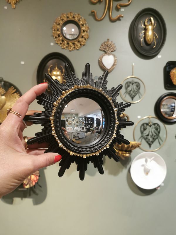 Miroir de Sorciere Convexe Soleil Noir