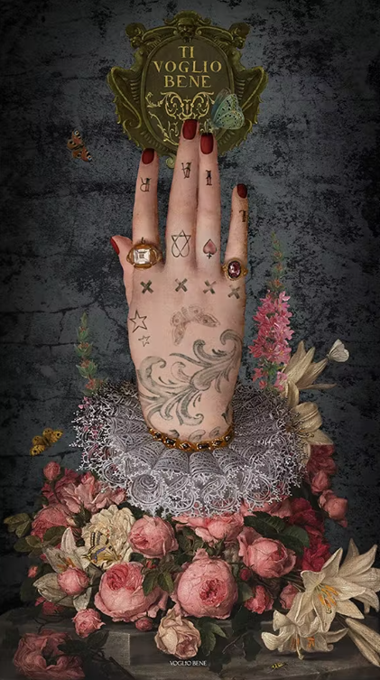 Tenture  / Rideau Mano Poderosa 80x144cm Voglio Bene