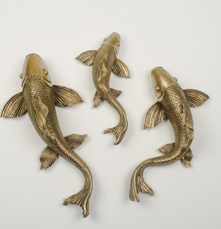 Carpe Koi Déco Murale Medium Or Carpe Koi Déco Murale Medium Or