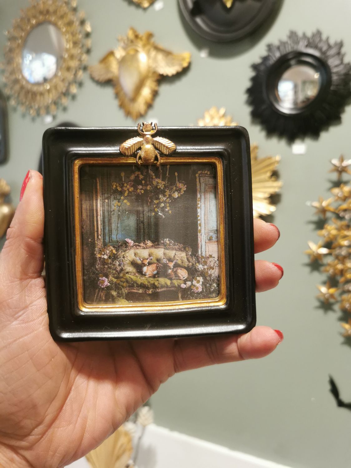 Petit Cadre Carre Noir et Or