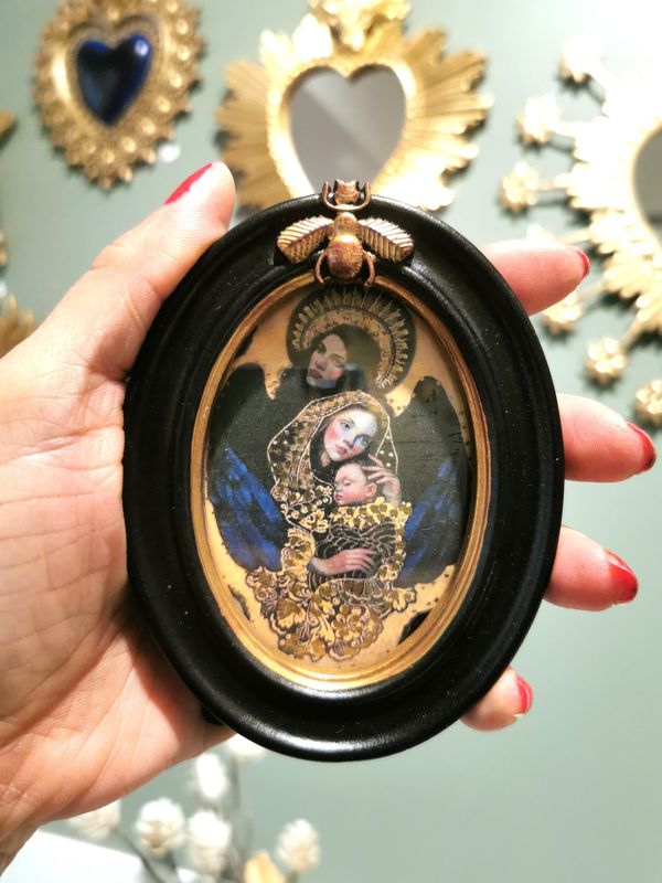 Petit Cadre Abeille La Vierge à L'enfant 