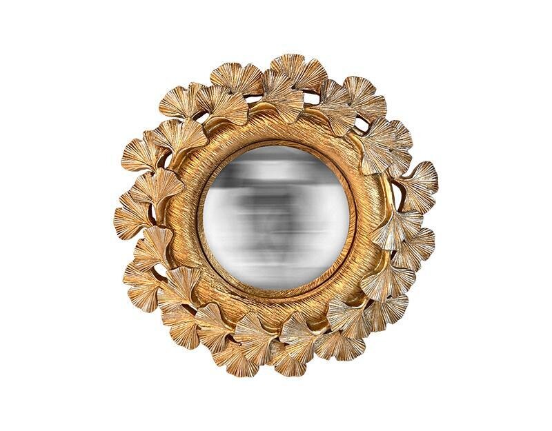 Miroir de Sorciere Convexe Gingko Or/Argent