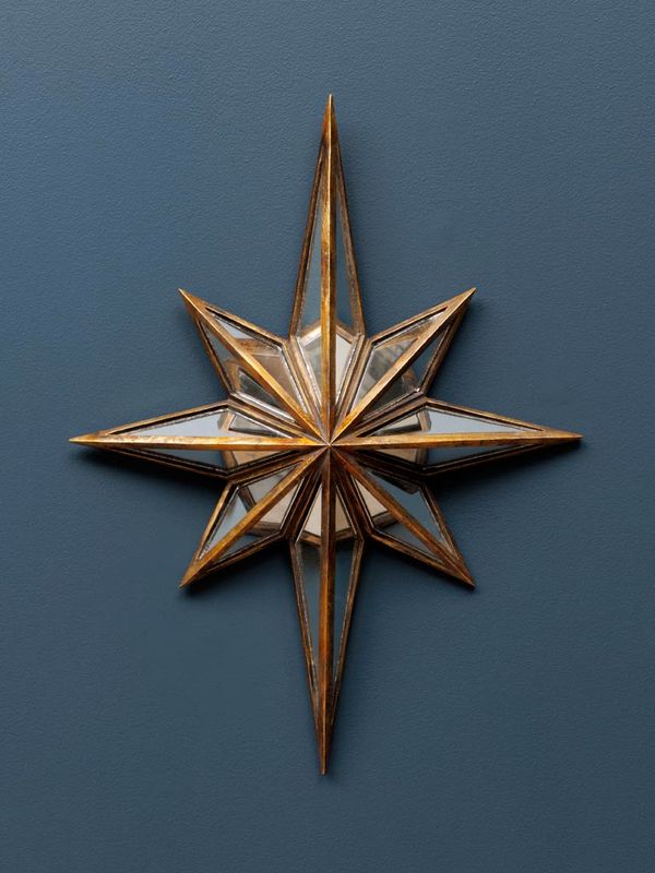 Miroir Etoile du Berger Col Or Vieilli