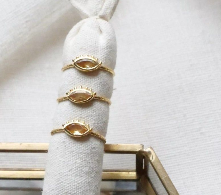 Bague Réglable The Eye Citrine Bague Réglable The Eye Citrine