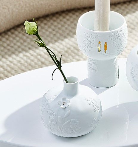 Vase Fleur en Porcelaine Mate