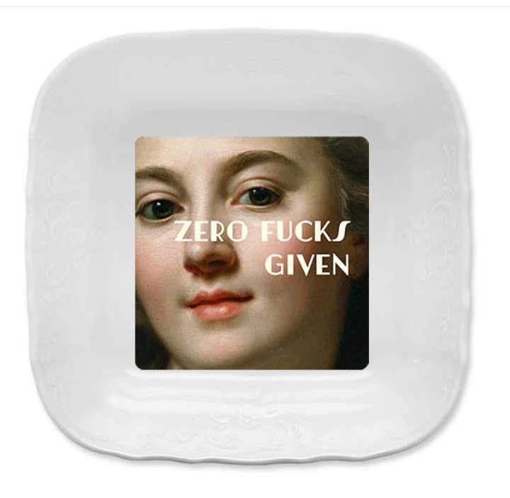 Plat Porcelaine 0 f*ck given Plat Porcelaine 0 f*ck given