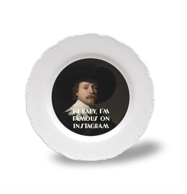 Assiette Porcelaine Hi Baby, I'm famous on Instagram