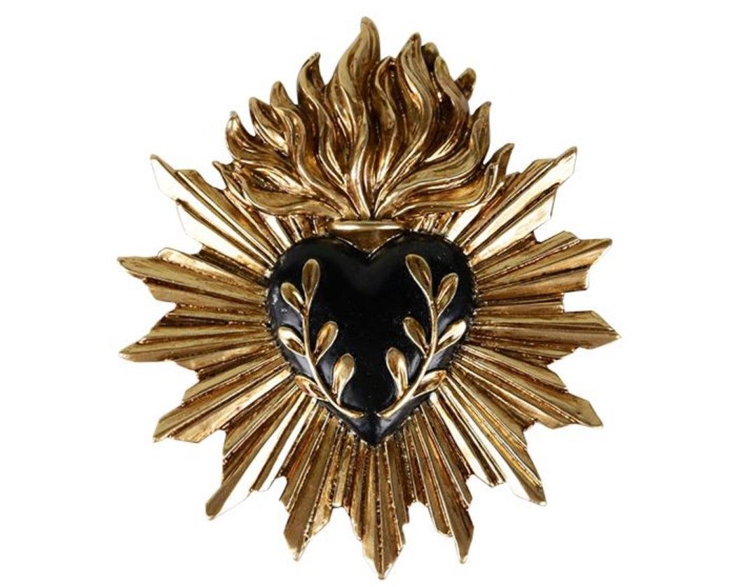 Ex Voto Rayon Noir Feuilles Dorees