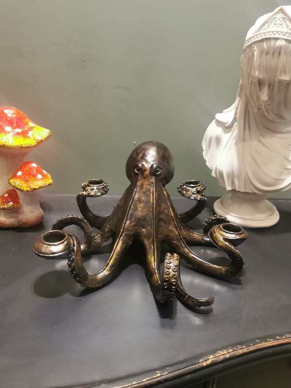 Bougeoir Chandelier Octopus Noir Bronze