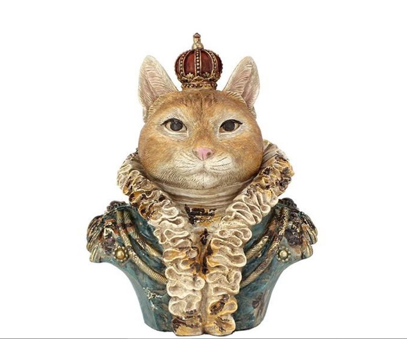 Petite Statue Prince Chat Galons Or