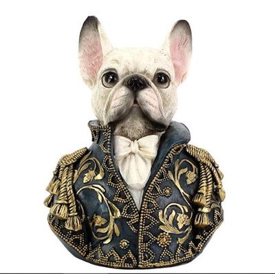 Petite Statue Bouledogue Galons Or