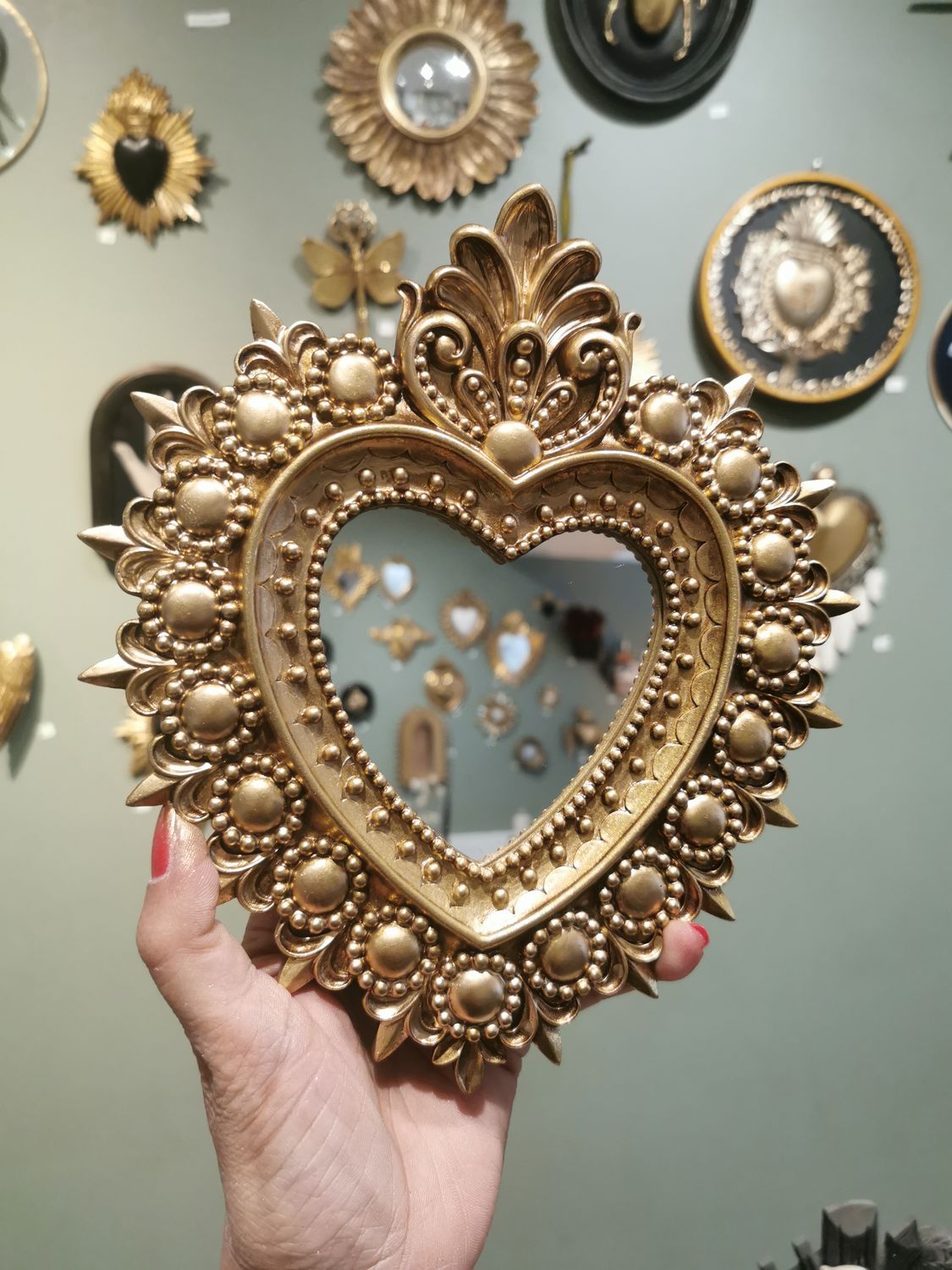 Miroir Ex Voto Baroque Or