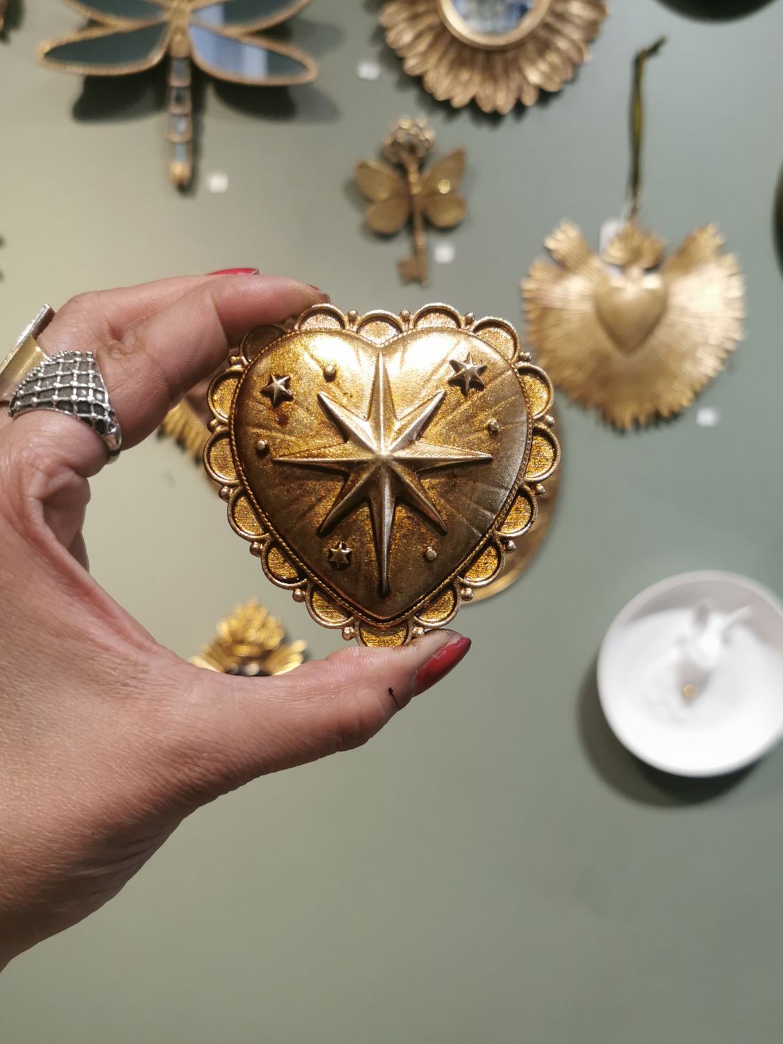 Ex Voto Coeur Bonne Etoile Col Or Vieilli