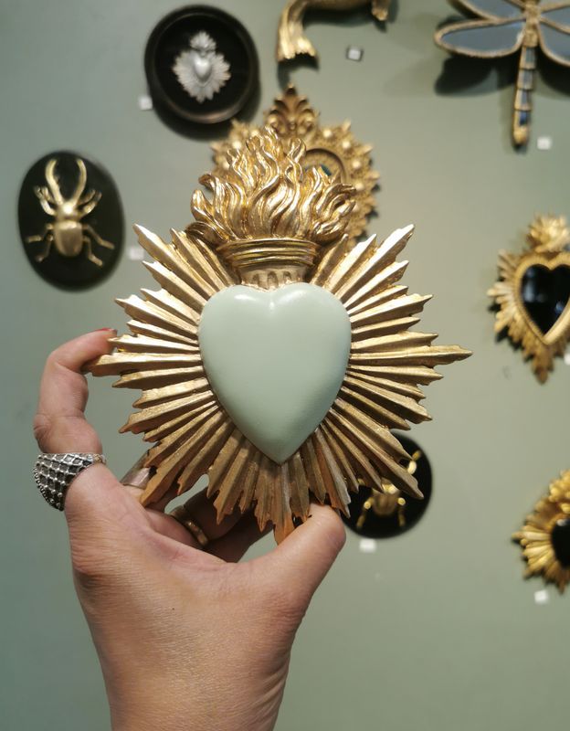 Ex Voto Coeur Sacre Rayon Vert Amande