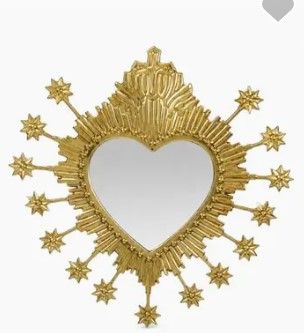 Grand Miroir Ex Voto Coeur Rayons Etoiles