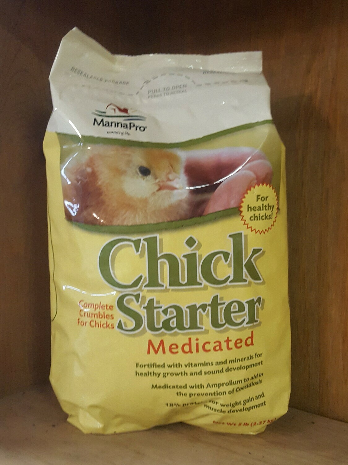Medicated Chick Starter Crumble - Manna Pro, 5 lb. Medicated Chick Starter Crumble - Manna Pro, 5 lb.