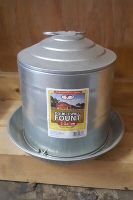 2 Gallon Galvanized Poultry Waterer