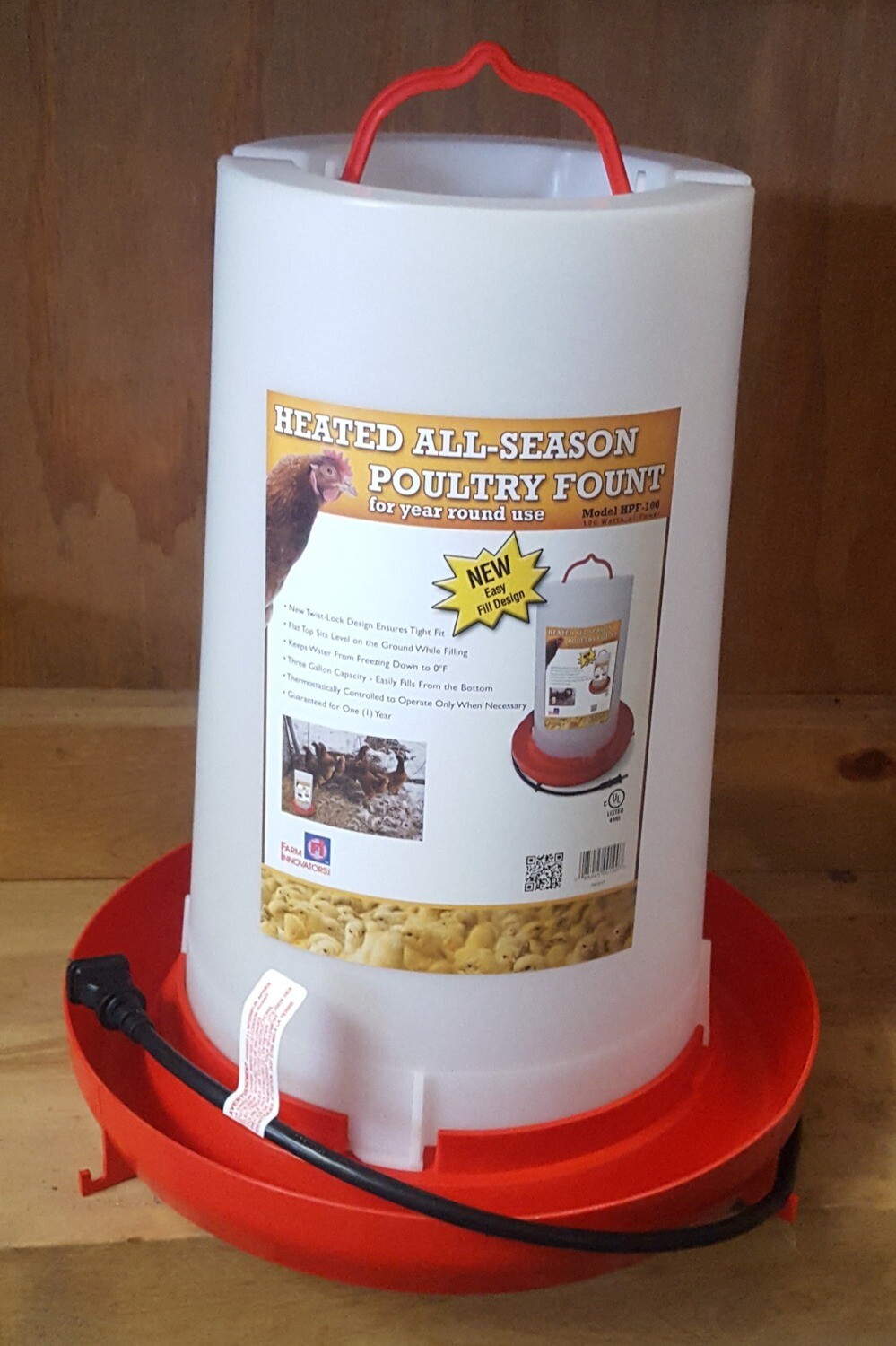 3 Gallon Heated Hanging Plastic Poultry Waterer 3 Gallon Heated Hanging Plastic Poultry Waterer
