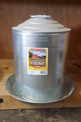 5 Gallon Galvanized Poultry Waterer