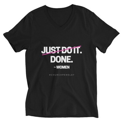 Done Unisex Short Sleeve V-Neck T-Shirt Done Unisex Short Sleeve V-Neck T-Shirt