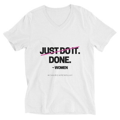 Done Unisex Short Sleeve V-Neck T-Shirt Done Unisex Short Sleeve V-Neck T-Shirt