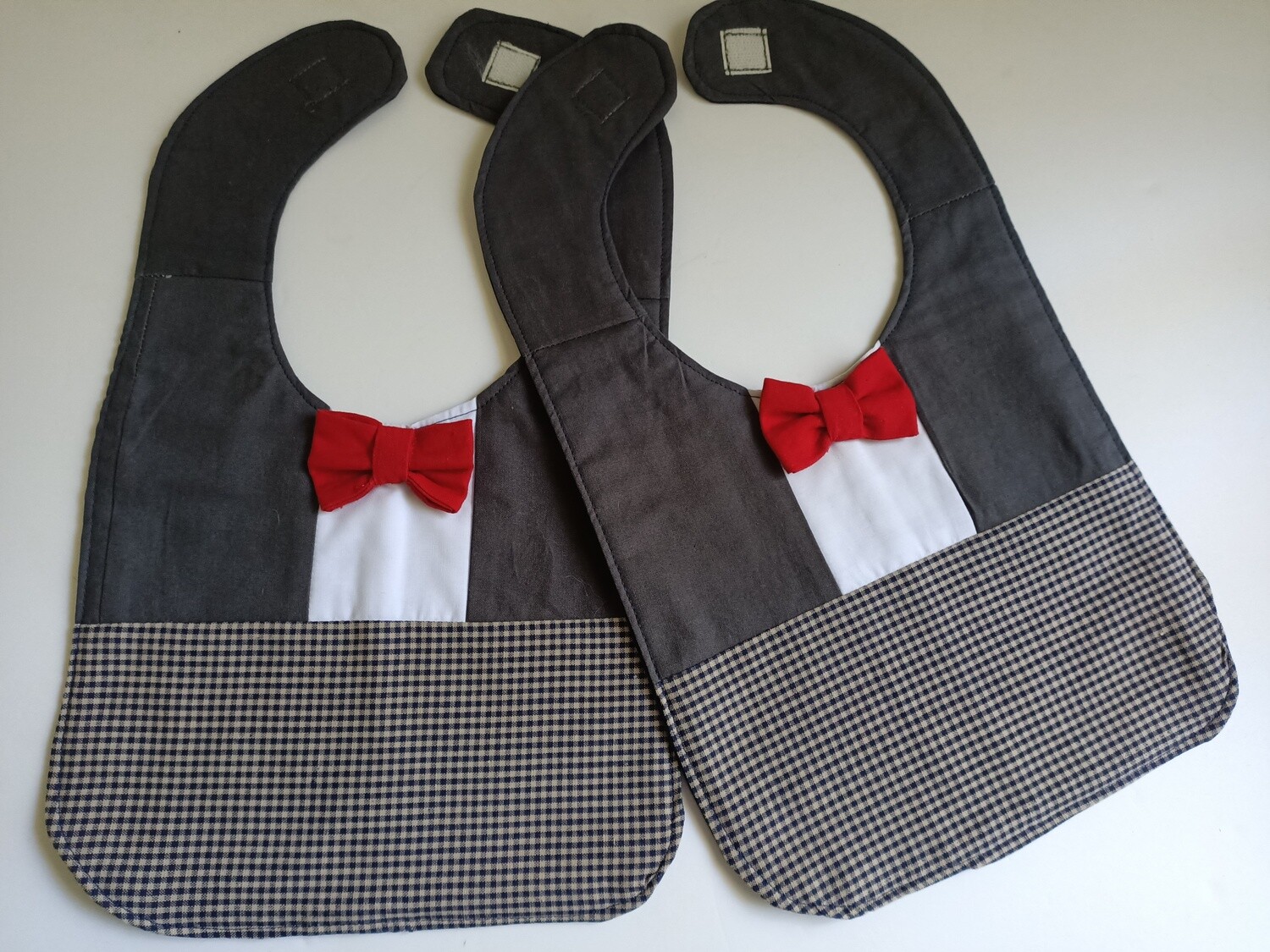 Bow Tie Bib, 2 sided, velcro fastening, material (ref # 35)