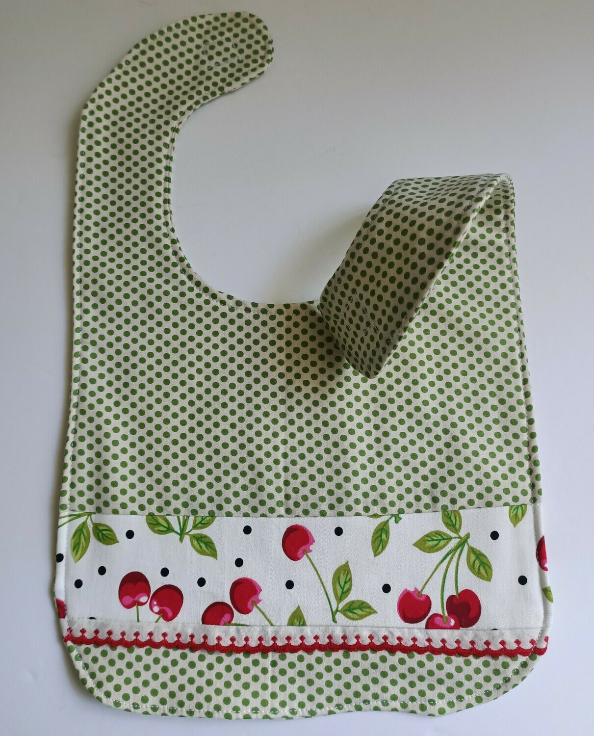Cherries Bib, 2 sided, velcro fastening, material (ref # 41)