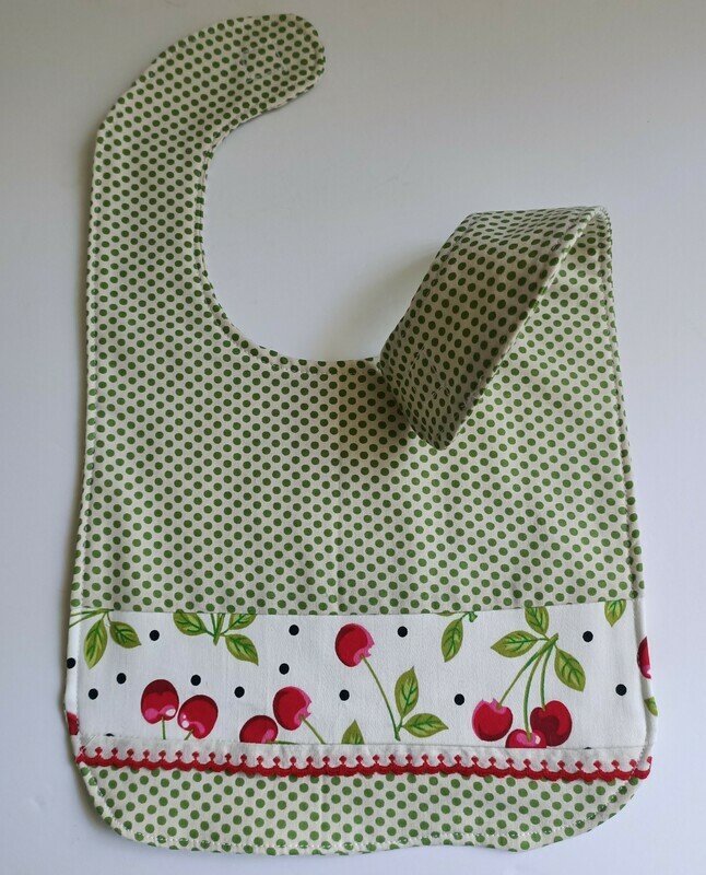 Cherries Bib, 2 sided, velcro fastening, material (ref # 41)