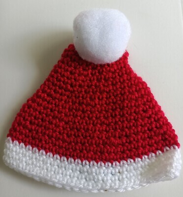 Santa Hat, Crochet - Suit Premmie or Doll - Acrylic (Ref # 253)