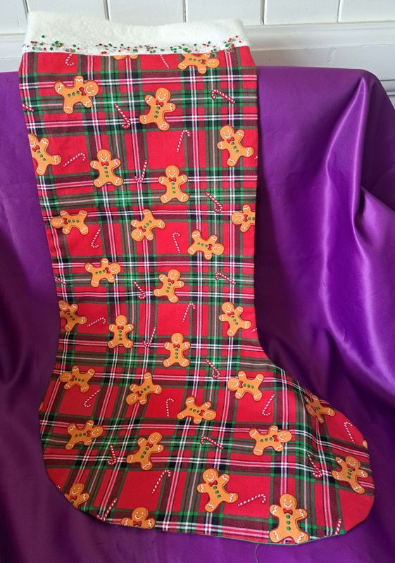 Christmas stocking with gingerbread men - Large