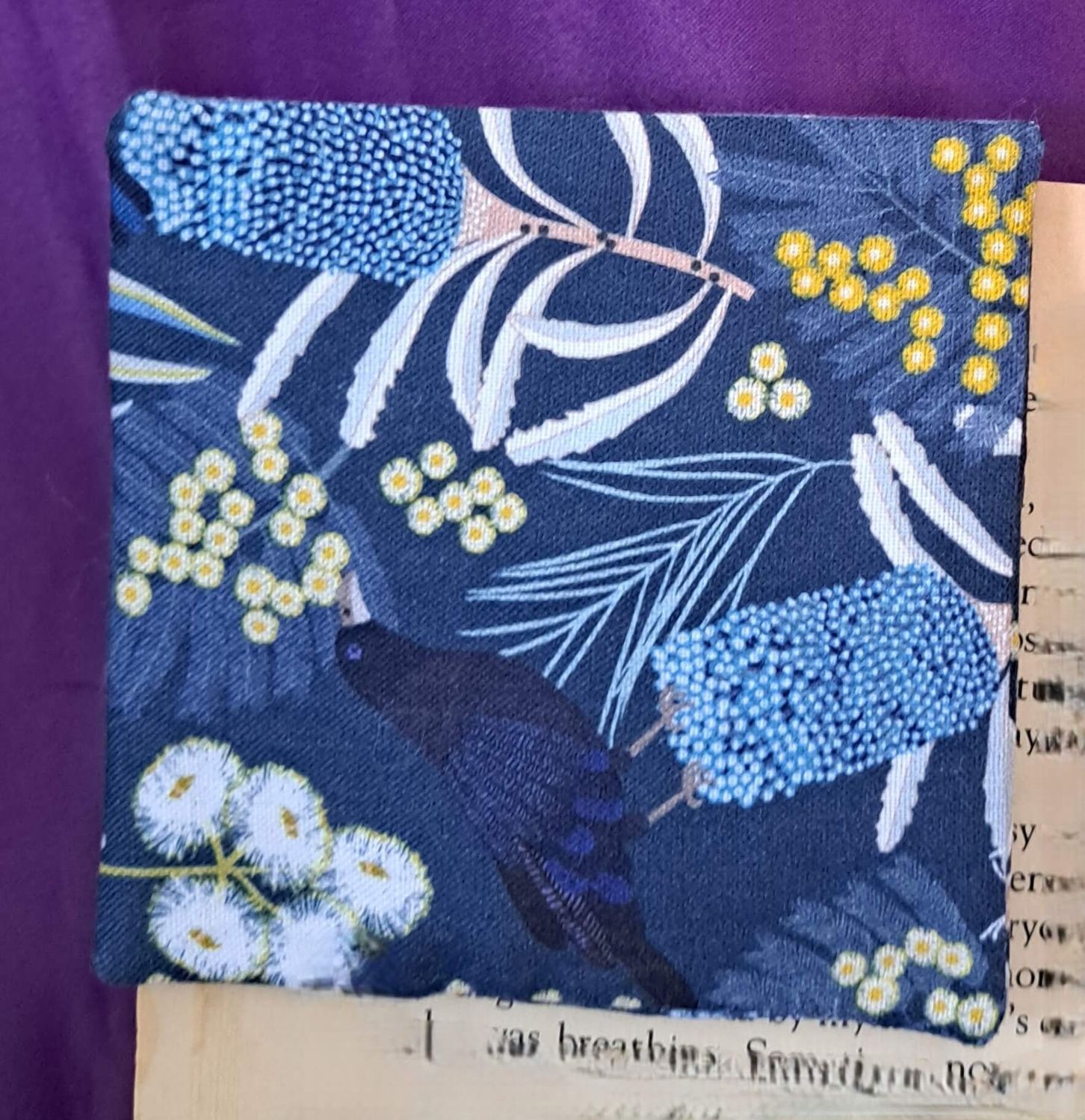 Corner book / page marker - Floral - blue