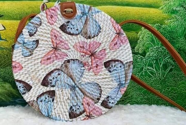 Printed Decoupage Rattan Bags