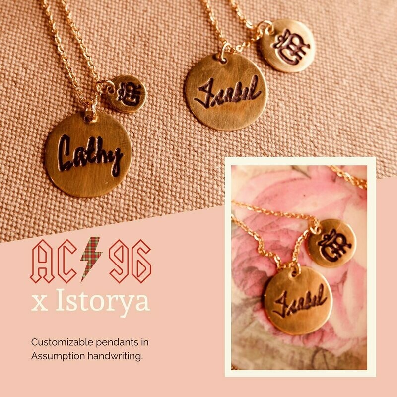 Pendant with Assumption Handwriting
