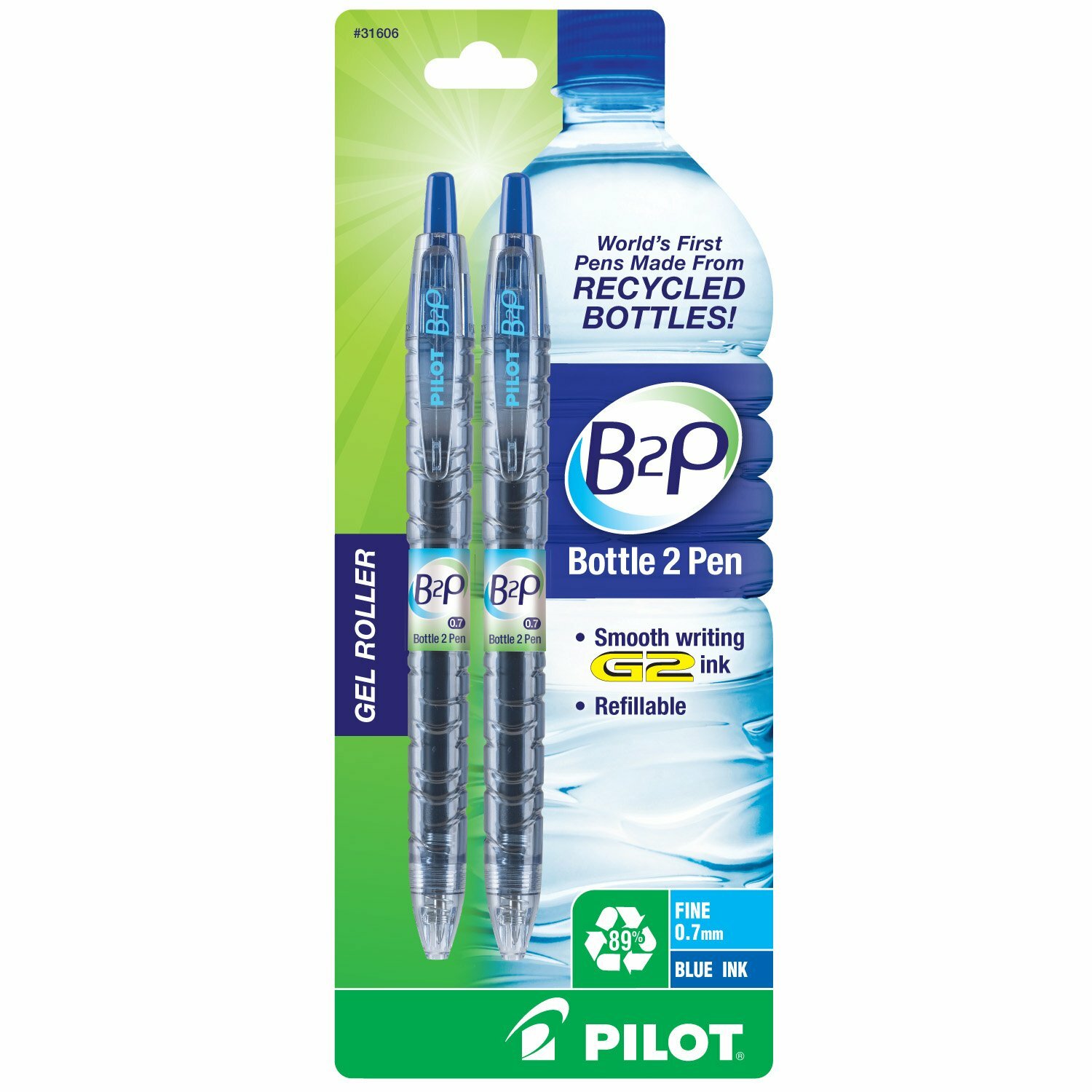 Pen B2P Gel/Fine/Blue (PIL 31606)
