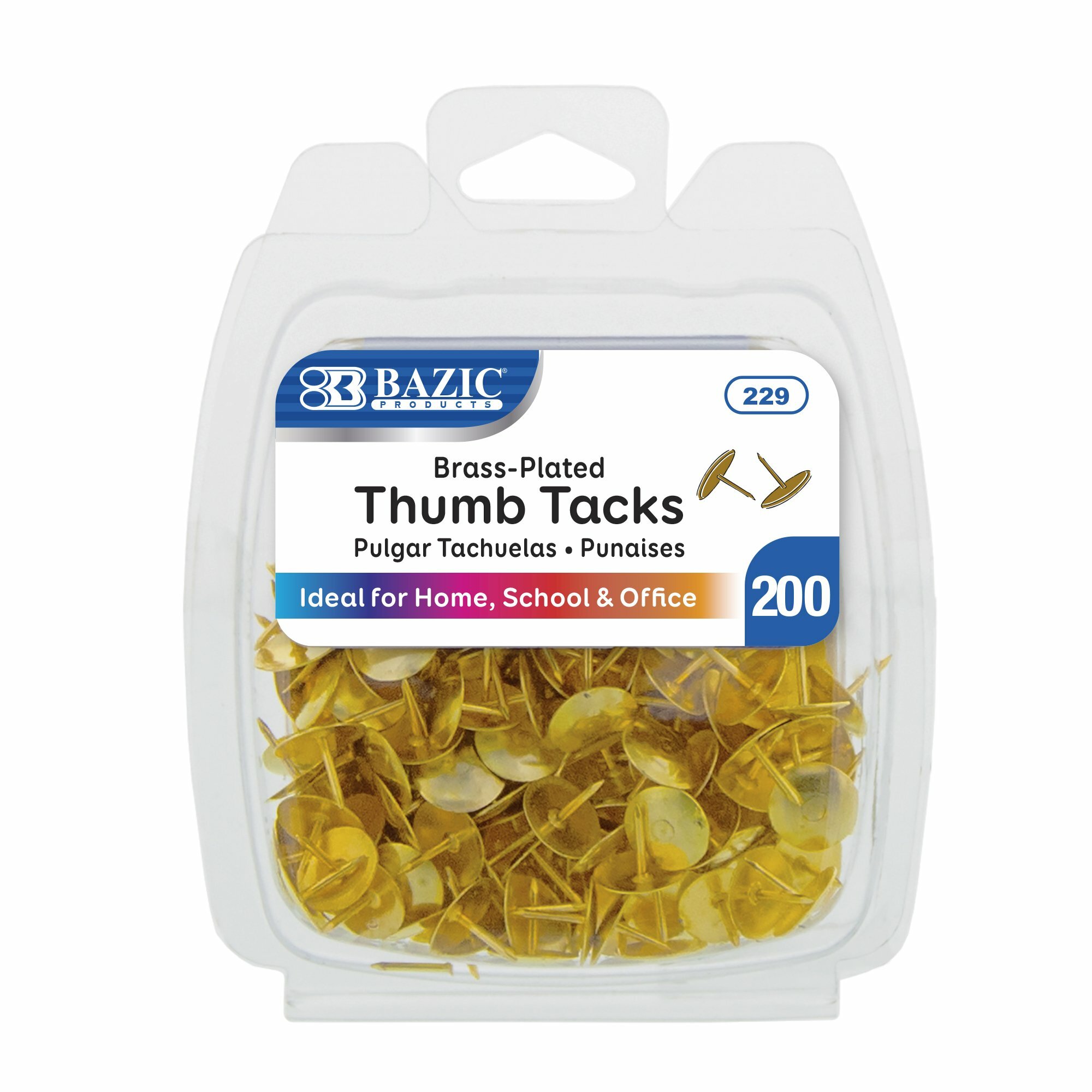 Thumb Tacks Bazic/Gold 200Pk (229)