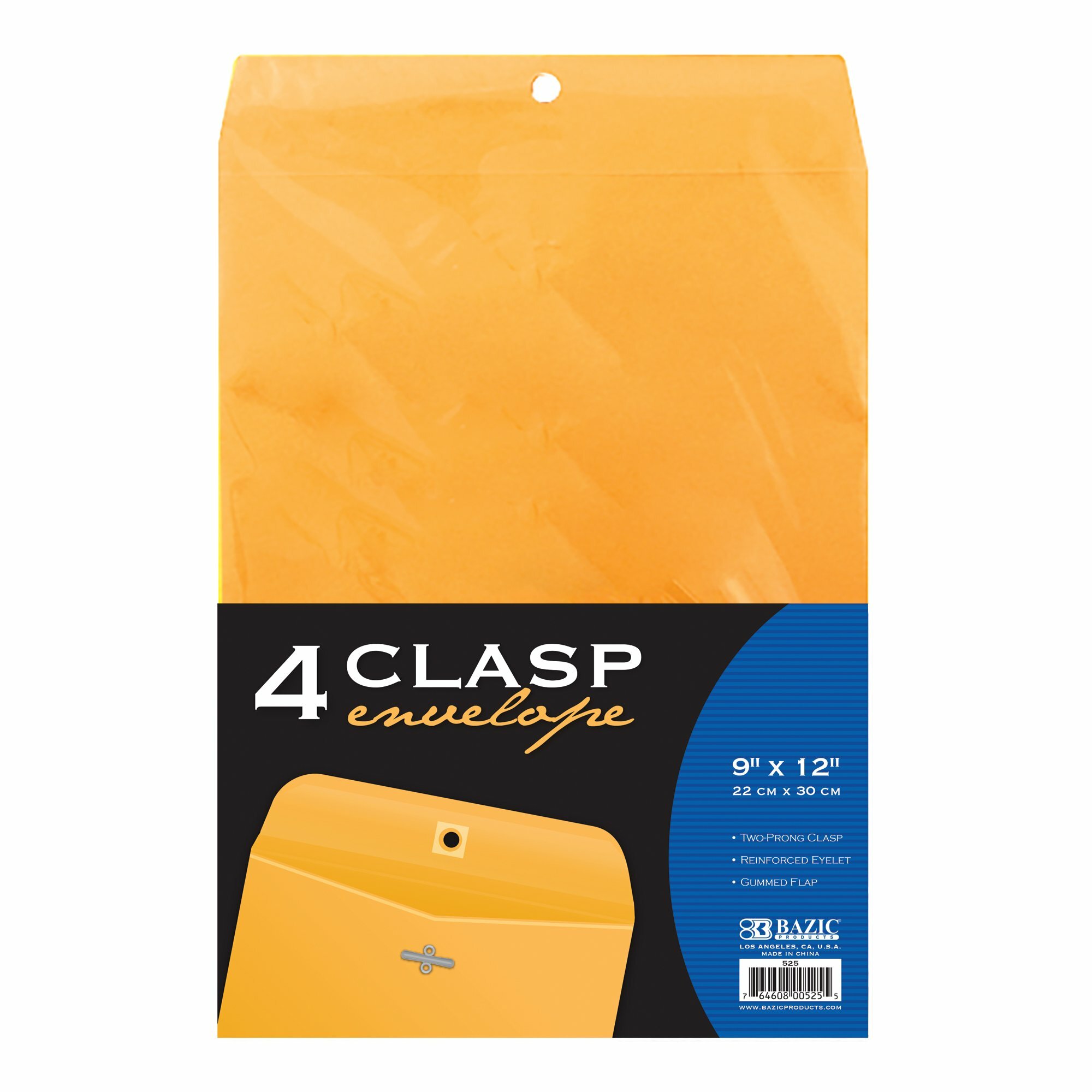 Clasp Envelope Bazic 9x12/4Pk (525)